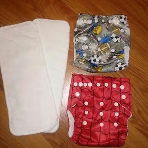 2 NWOT Alva Cloth Diapers & Inserts